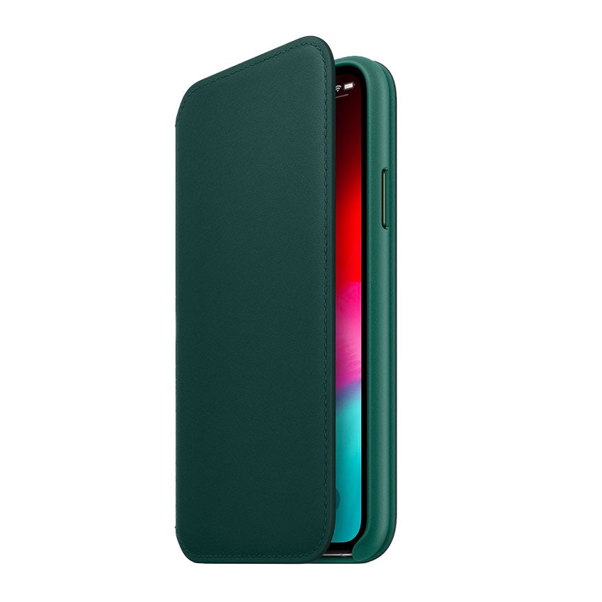 Apple-IPhone-XS-Max-Leather-Folio-Case-Forest-Green2- Fonez-Keywords : MacBook - Fonez.ie - laptop- Tablet - Sim free - Unlock - Phones - iphone - android - macbook pro - apple macbook- fonez -samsung - samsung book-sale - best price - deal